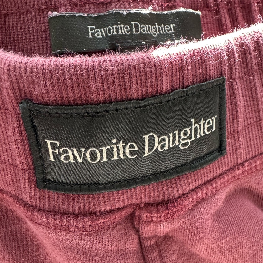 Favorite Daughter Boxer Cotton Wide Leg Pants in Burgundy Dahlia - Picture 4 of 4